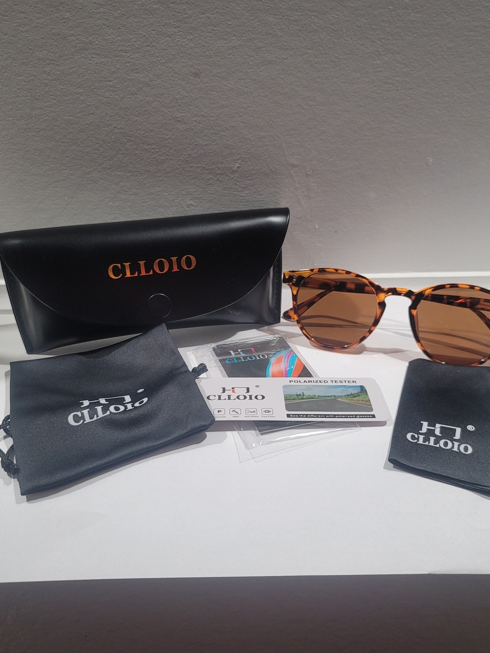 CLLOIO Tortoiseshell Polarized Sunglasses - Brown Lenses